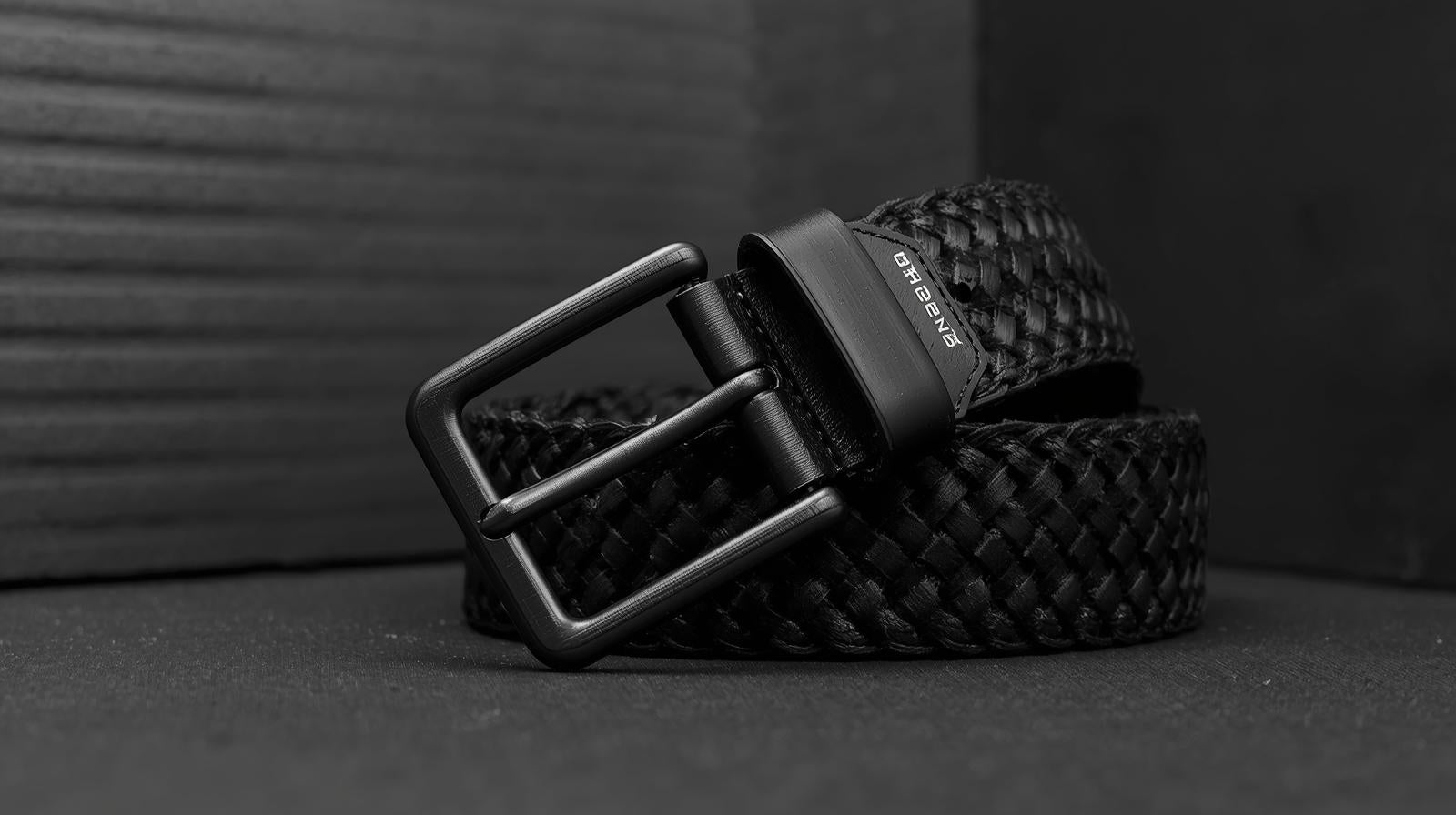 Woven Gunmetal Belt