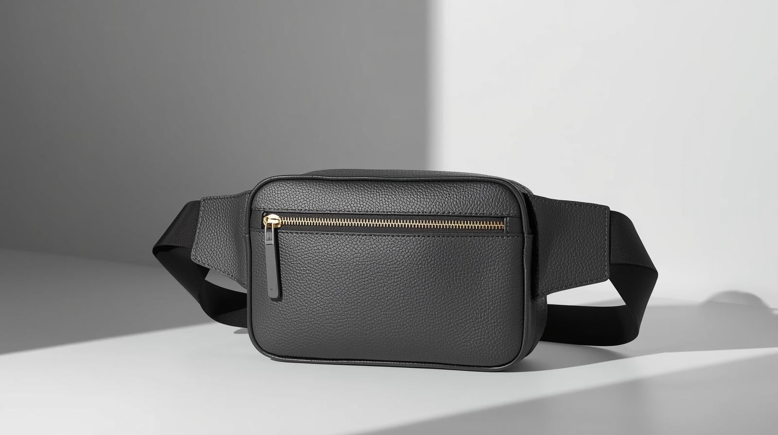 Pebble-Grain Leather Belt Bag
